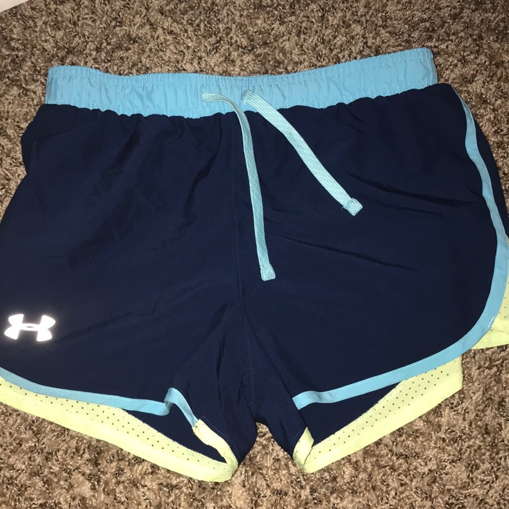 Navy and Yellow Under Armour shorts!
